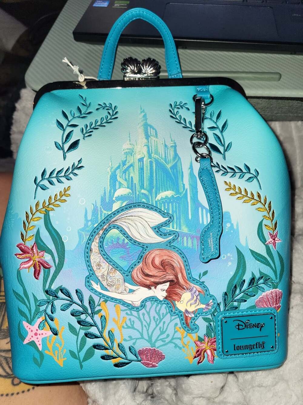 Loungefly Disney The Little Mermaid Ariel Kisslock Mini Backpack
